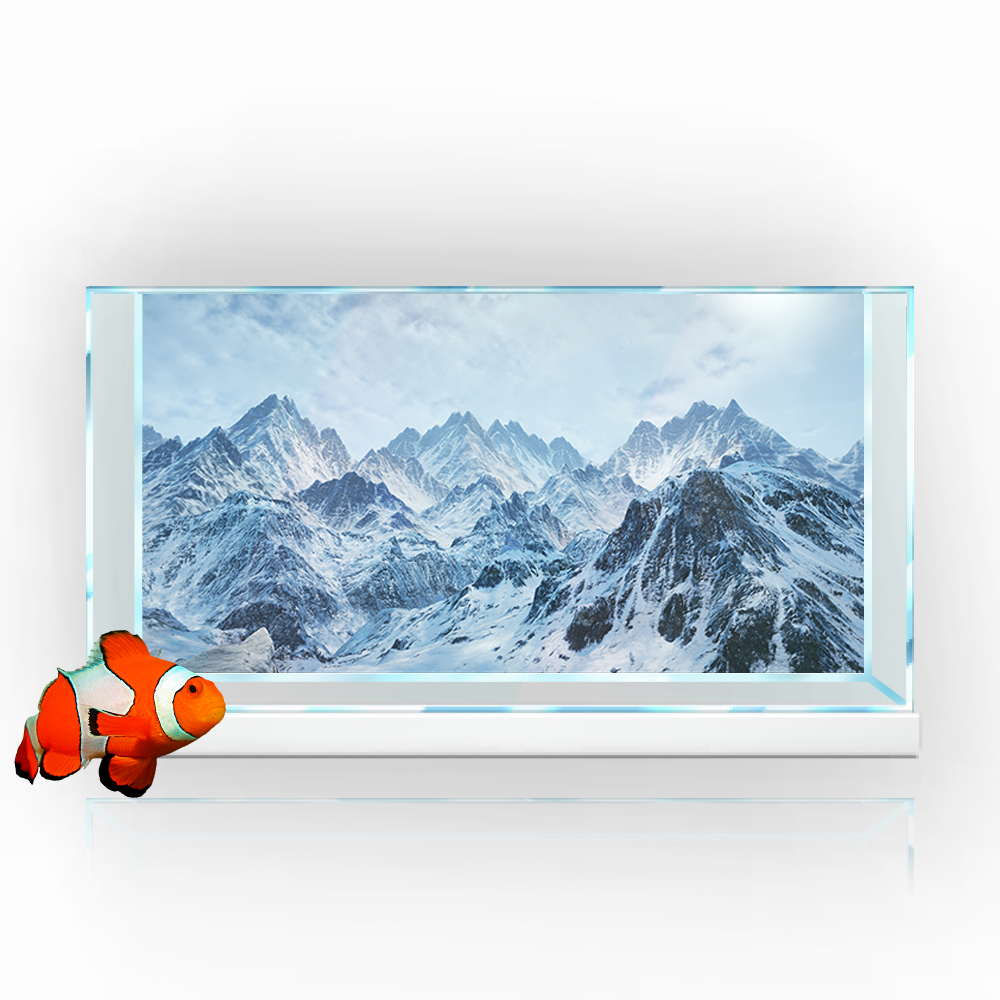 Aquarium Fish Poster - Аквариумный фон наклейка, холодная Снежная гора