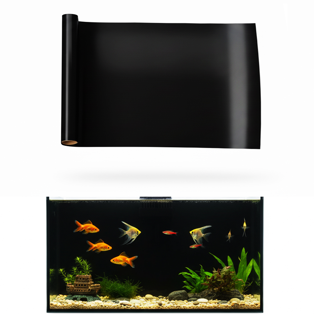 Aquarium Fish Poster - Фон для аквариума на статическом клее,
