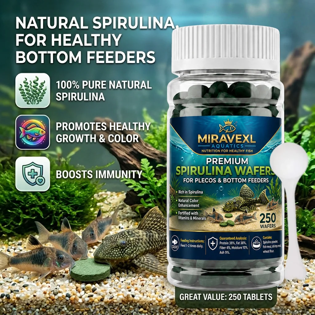 Aquarium Fish Vitamin - Высококачественные тонущие таблетки с спирулиной: Премиальный