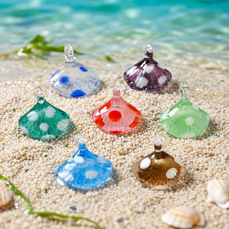 Aquarium Fish Items - Красочные миниатюрные подвески-ракушки из стекла: милые