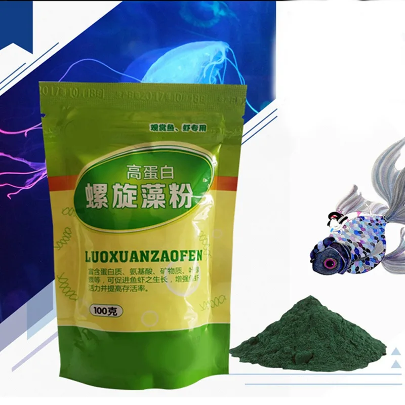 Aquarium Fish Vitamin - Бутылка с порошком спирулины, здоровое питание