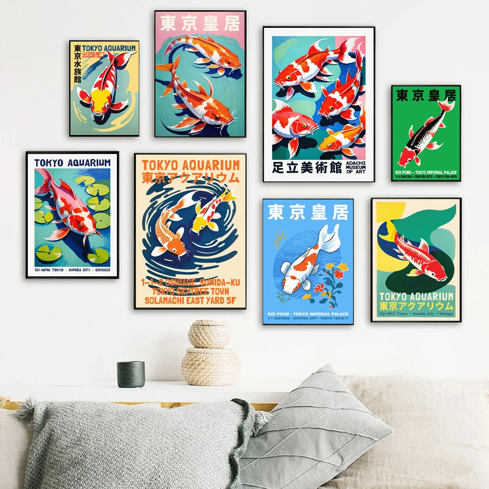 Ретро абстрактный мультфильм я – обзор и цена Aquarium Fish Poster